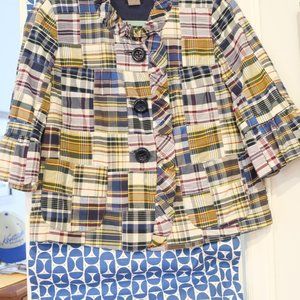 J Crew Madras Plaid Jacket Size 4